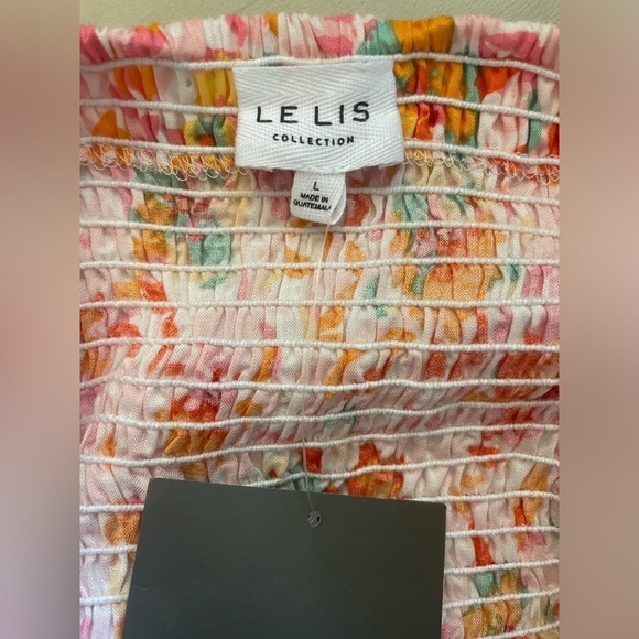 Le Lis Pink Orange Floral Cutout Mini Dress Feminine Vacation NWT Summer - Picture 6 of 7